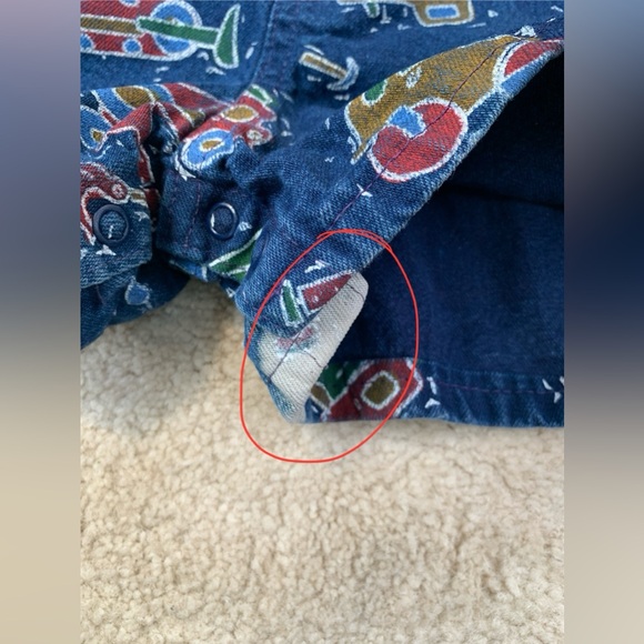 Vintage Oshkosh Size 3T Construction Denim Shorts Overalls - Picture 11 of 12